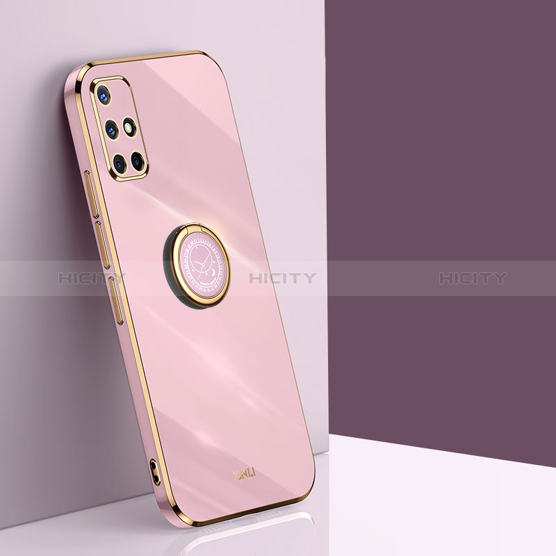 Coque Ultra Fine Silicone Souple Housse Etui avec Support Bague Anneau Aimante Magnetique XL1 pour Samsung Galaxy A71 5G Rose Plus