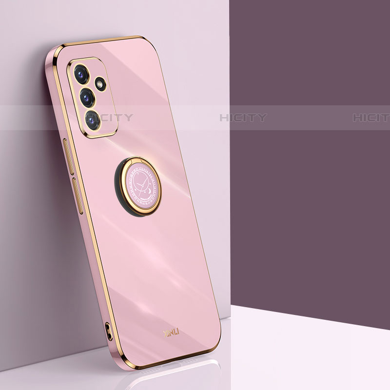 Coque Ultra Fine Silicone Souple Housse Etui avec Support Bague Anneau Aimante Magnetique XL1 pour Samsung Galaxy A82 5G Rose Plus