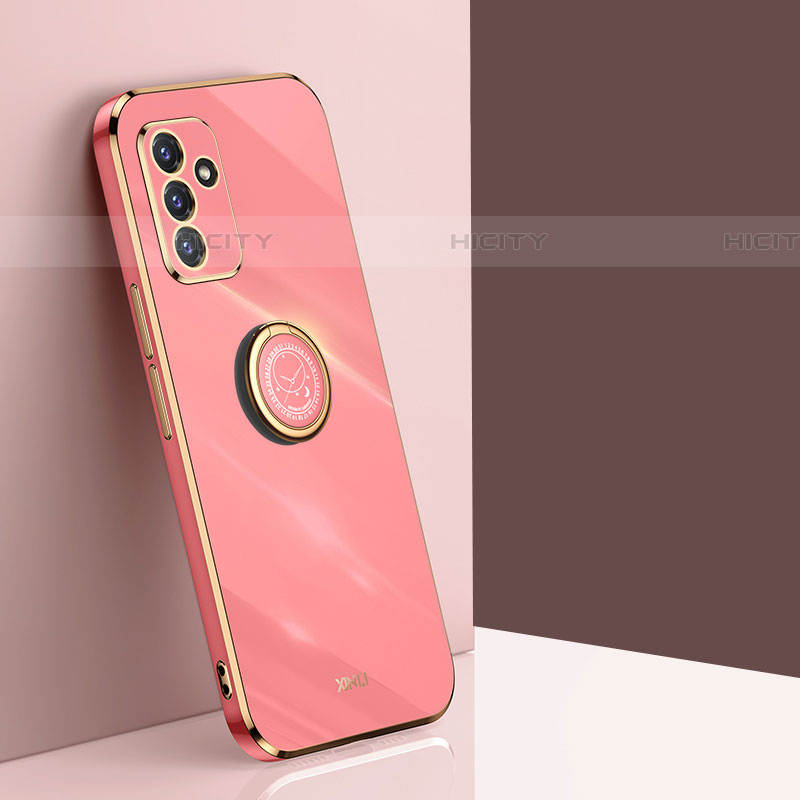 Coque Ultra Fine Silicone Souple Housse Etui avec Support Bague Anneau Aimante Magnetique XL1 pour Samsung Galaxy A82 5G Rose Rouge Plus