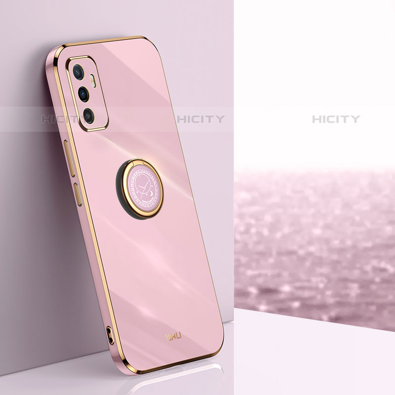 Coque Ultra Fine Silicone Souple Housse Etui avec Support Bague Anneau Aimante Magnetique XL1 pour Vivo V23e 5G Rose Plus