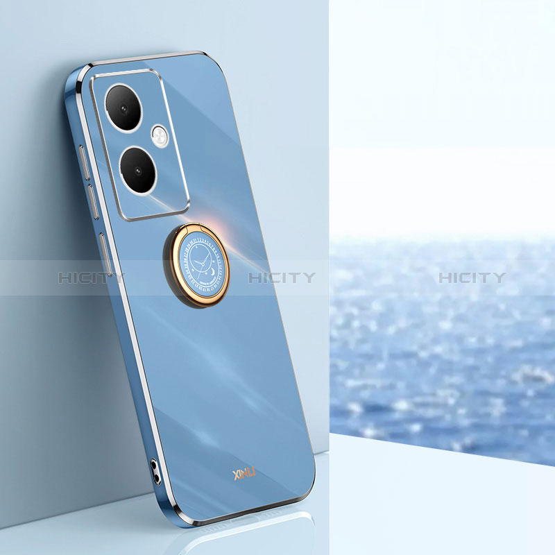 Coque Ultra Fine Silicone Souple Housse Etui avec Support Bague Anneau Aimante Magnetique XL1 pour Vivo V29 Lite 5G Bleu Plus