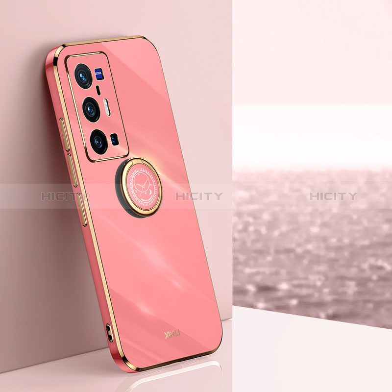 Coque Ultra Fine Silicone Souple Housse Etui avec Support Bague Anneau Aimante Magnetique XL1 pour Vivo X70 Pro+ Plus 5G Plus