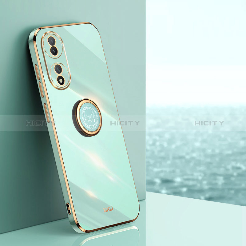 Coque Ultra Fine Silicone Souple Housse Etui avec Support Bague Anneau Aimante Magnetique XL1 pour Vivo Y100A 5G Vert Plus