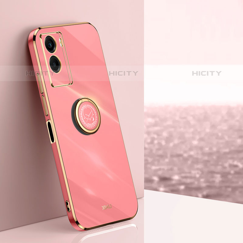 Coque Ultra Fine Silicone Souple Housse Etui avec Support Bague Anneau Aimante Magnetique XL1 pour Vivo Y72t Rose Rouge Plus