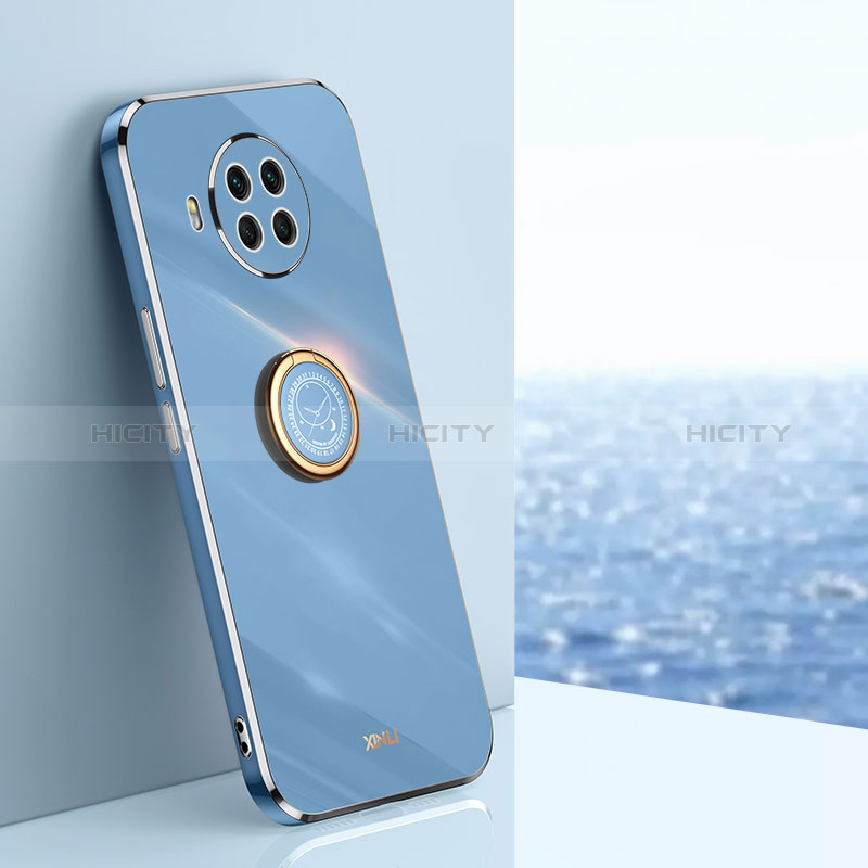 Coque Ultra Fine Silicone Souple Housse Etui avec Support Bague Anneau Aimante Magnetique XL1 pour Xiaomi Mi 10i 5G Bleu Plus