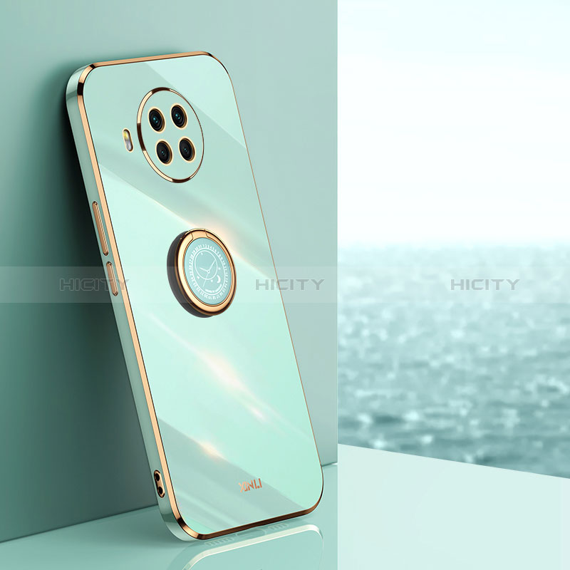 Coque Ultra Fine Silicone Souple Housse Etui avec Support Bague Anneau Aimante Magnetique XL1 pour Xiaomi Mi 10i 5G Vert Plus