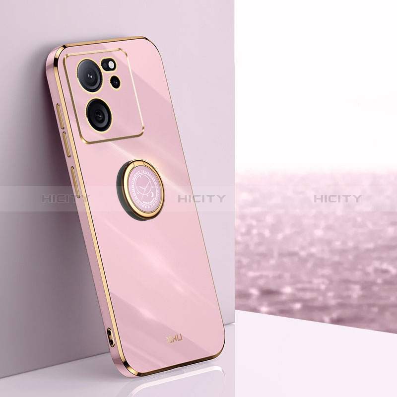 Coque Ultra Fine Silicone Souple Housse Etui avec Support Bague Anneau Aimante Magnetique XL1 pour Xiaomi Mi 13T 5G Violet Clair Plus