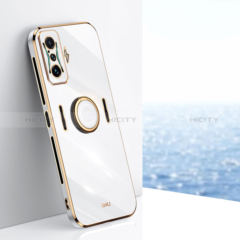 Coque Ultra Fine Silicone Souple Housse Etui avec Support Bague Anneau Aimante Magnetique XL1 pour Xiaomi Poco F4 GT 5G Blanc Plus