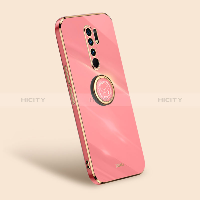 Coque Ultra Fine Silicone Souple Housse Etui avec Support Bague Anneau Aimante Magnetique XL1 pour Xiaomi Poco M2 Rose Rouge Plus