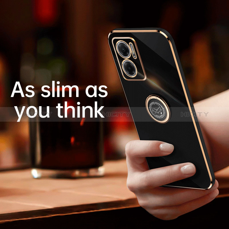 Coque Ultra Fine Silicone Souple Housse Etui avec Support Bague Anneau Aimante Magnetique XL1 pour Xiaomi Redmi 10 5G Plus
