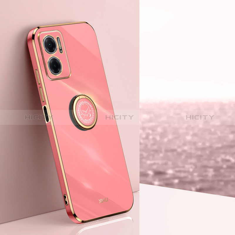 Coque Ultra Fine Silicone Souple Housse Etui avec Support Bague Anneau Aimante Magnetique XL1 pour Xiaomi Redmi 10 Prime Plus 5G Rose Rouge Plus