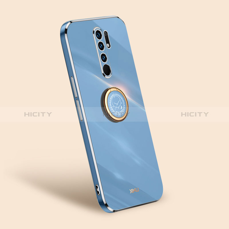 Coque Ultra Fine Silicone Souple Housse Etui avec Support Bague Anneau Aimante Magnetique XL1 pour Xiaomi Redmi 9 Prime India Bleu Plus