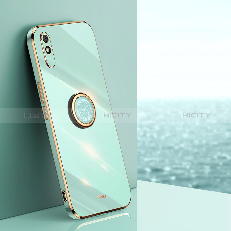 Coque Ultra Fine Silicone Souple Housse Etui avec Support Bague Anneau Aimante Magnetique XL1 pour Xiaomi Redmi 9AT Vert Plus