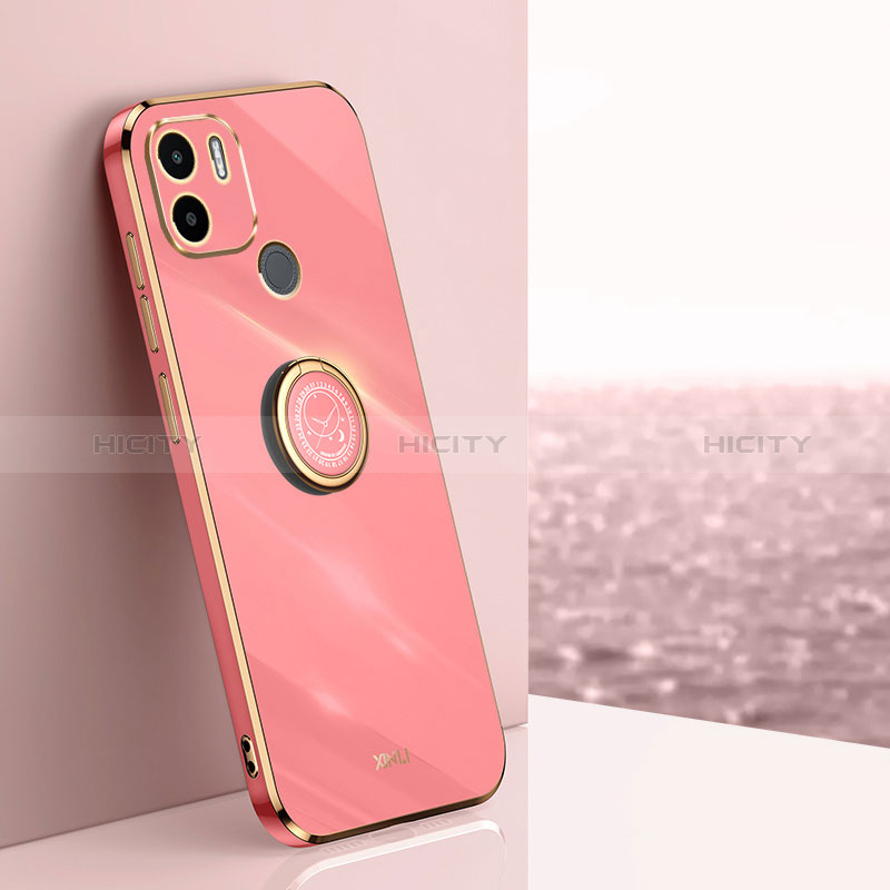 Coque Ultra Fine Silicone Souple Housse Etui avec Support Bague Anneau Aimante Magnetique XL1 pour Xiaomi Redmi A1 Plus Rose Rouge Plus