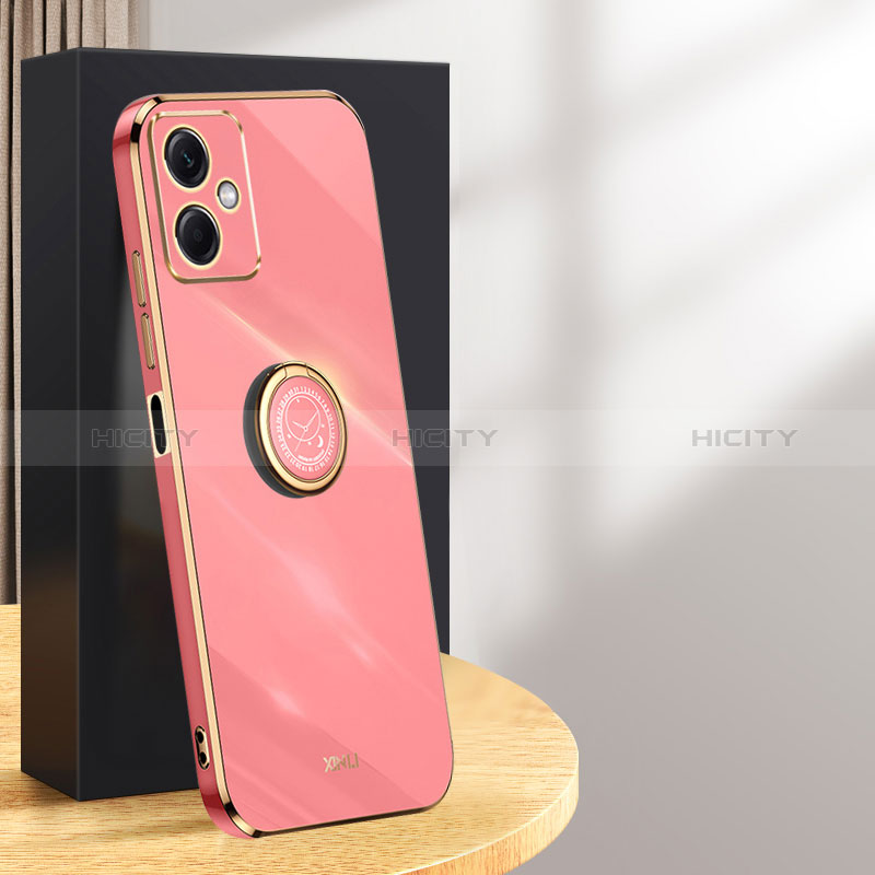 Coque Ultra Fine Silicone Souple Housse Etui avec Support Bague Anneau Aimante Magnetique XL1 pour Xiaomi Redmi Note 12R Pro 5G Rose Rouge Plus