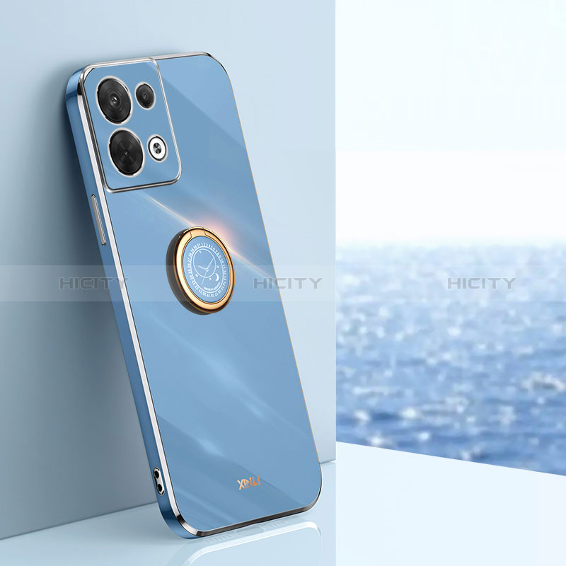 Coque Ultra Fine Silicone Souple Housse Etui avec Support Bague Anneau Aimante Magnetique XL1 pour Xiaomi Redmi Note 13 5G Bleu Plus