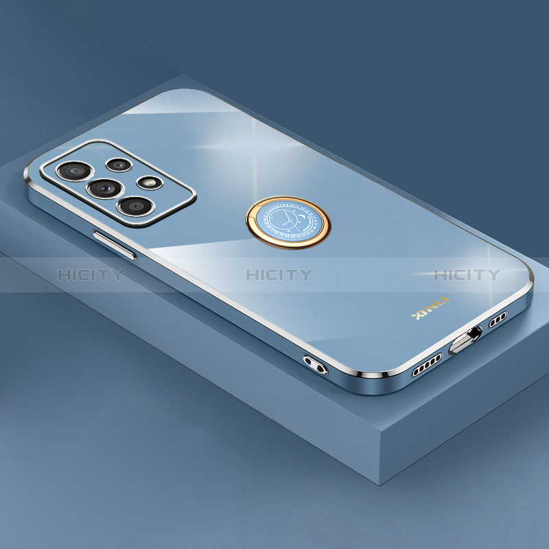 Coque Ultra Fine Silicone Souple Housse Etui avec Support Bague Anneau Aimante Magnetique XL2 pour Samsung Galaxy A52s 5G Bleu Plus