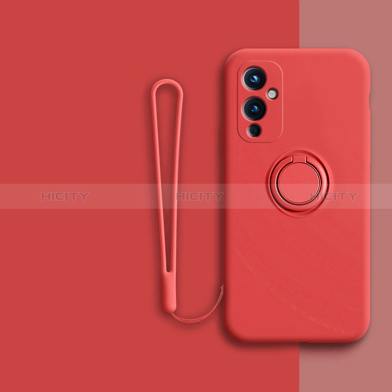 Coque Ultra Fine Silicone Souple Housse Etui avec Support Bague Anneau Aimante Magnetique Z01 pour OnePlus 9 5G Plus