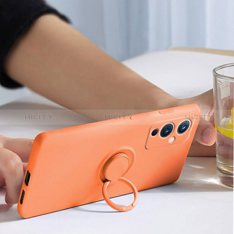 Coque Ultra Fine Silicone Souple Housse Etui avec Support Bague Anneau Aimante Magnetique Z01 pour OnePlus 9 5G Plus