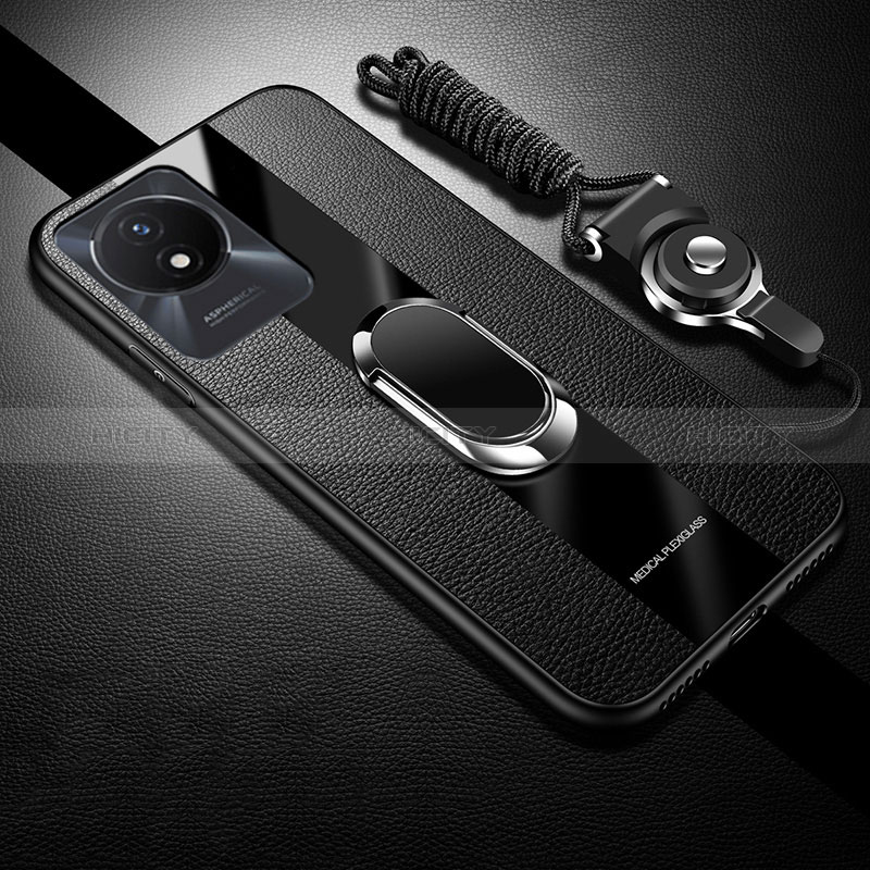 Coque Ultra Fine Silicone Souple Housse Etui avec Support Bague Anneau Aimante Magnetique Z01 pour Vivo Y11 (2023) Plus