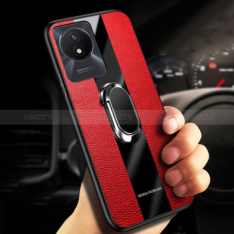 Coque Ultra Fine Silicone Souple Housse Etui avec Support Bague Anneau Aimante Magnetique Z01 pour Vivo Y11 (2023) Plus