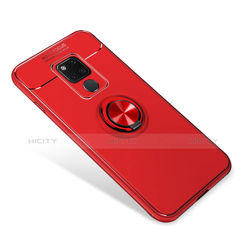 Coque Ultra Fine Silicone Souple Housse Etui avec Support Bague Anneau Aimante pour Huawei Mate 20 Rouge Plus