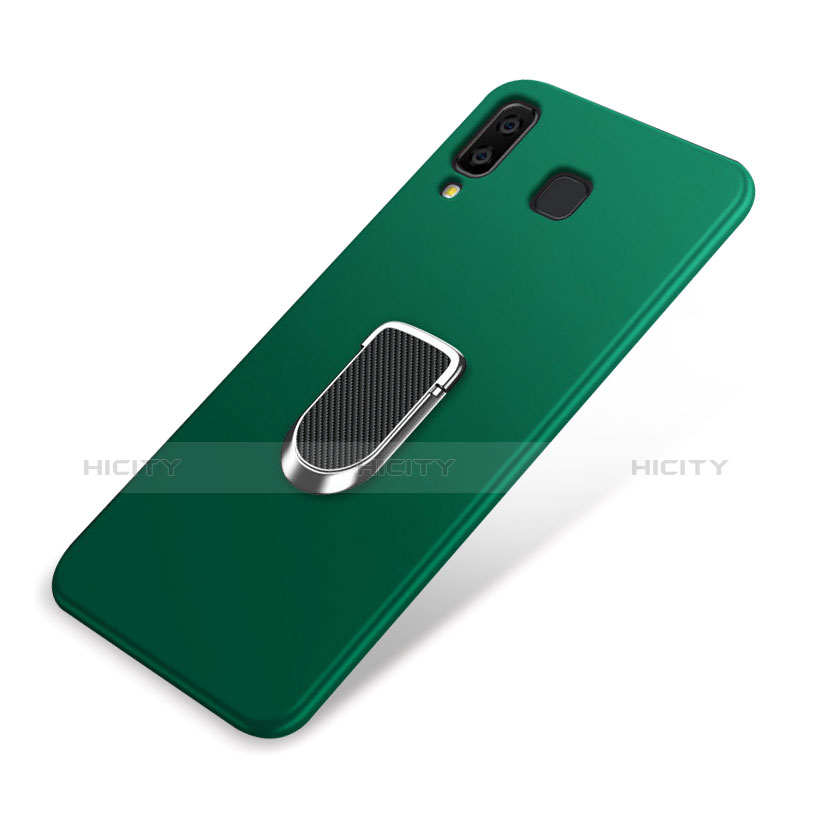 Coque Ultra Fine Silicone Souple Housse Etui avec Support Bague Anneau Aimante pour Samsung Galaxy A8 Star Vert Plus