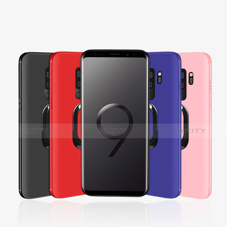 Coque Ultra Fine Silicone Souple Housse Etui avec Support Bague Anneau Aimante pour Samsung Galaxy S9 Plus Plus