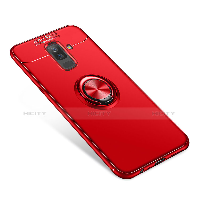 Coque Ultra Fine Silicone Souple Housse Etui avec Support Bague Anneau pour Samsung Galaxy A9 Star Lite Rouge Plus