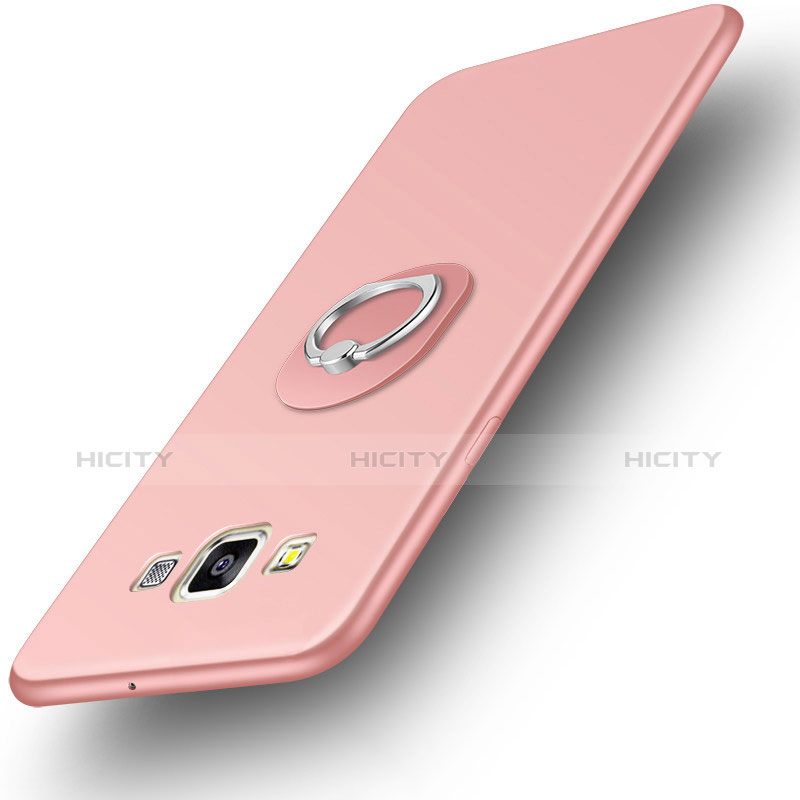 Coque Ultra Fine Silicone Souple Housse Etui avec Support Bague Anneau pour Samsung Galaxy DS A300G A300H A300M Or Rose Plus