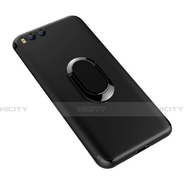 Coque Ultra Fine Silicone Souple Housse Etui avec Support Bague Anneau pour Xiaomi Mi 6 Noir Plus