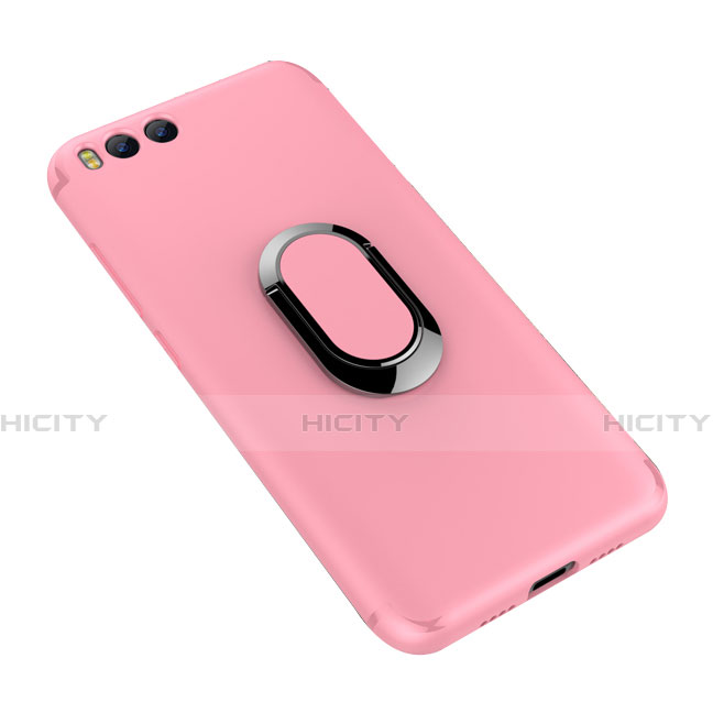 Coque Ultra Fine Silicone Souple Housse Etui avec Support Bague Anneau pour Xiaomi Mi 6 Rose Plus