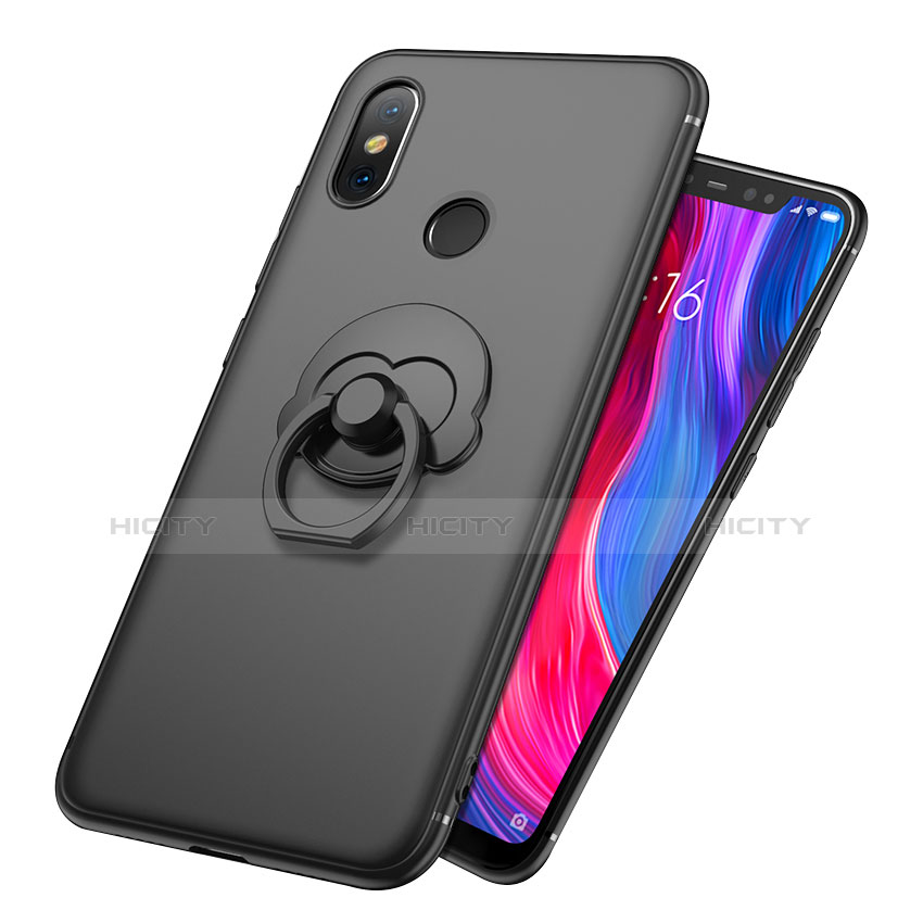 Coque Ultra Fine Silicone Souple Housse Etui avec Support Bague Anneau pour Xiaomi Mi 8 Plus