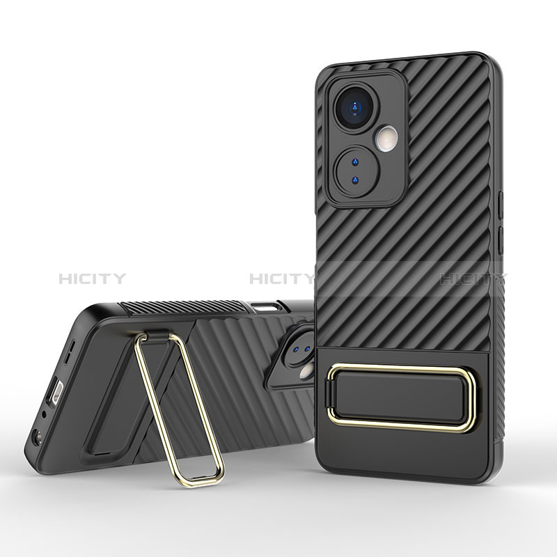 Coque Ultra Fine Silicone Souple Housse Etui avec Support KC1 pour OnePlus Nord CE 3 5G Noir Plus