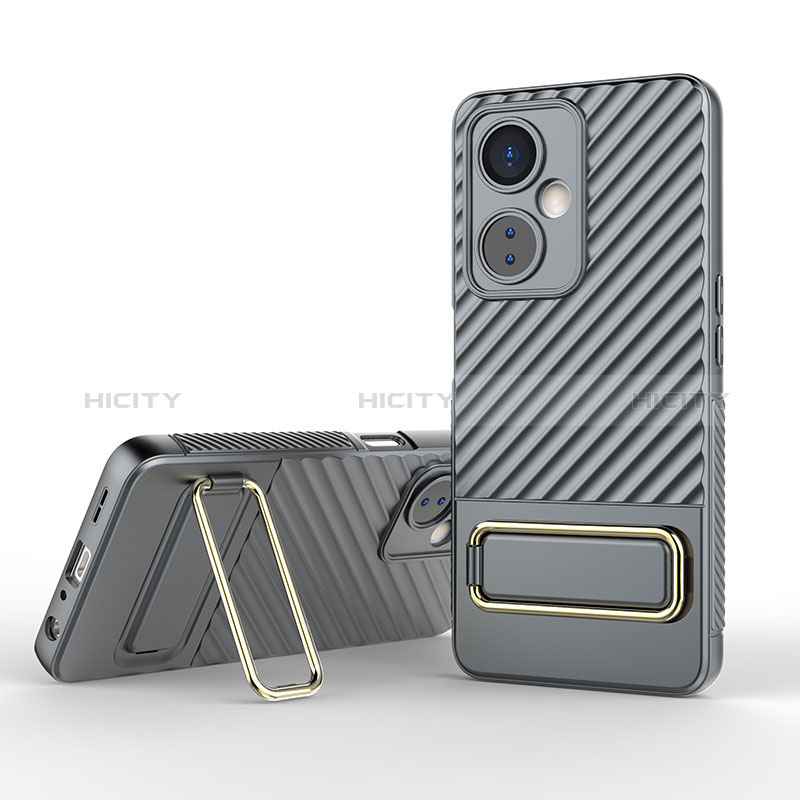 Coque Ultra Fine Silicone Souple Housse Etui avec Support KC1 pour OnePlus Nord CE 3 Lite 5G Gris Plus