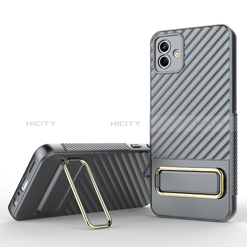 Coque Ultra Fine Silicone Souple Housse Etui avec Support KC1 pour Samsung Galaxy A04 4G Gris Plus