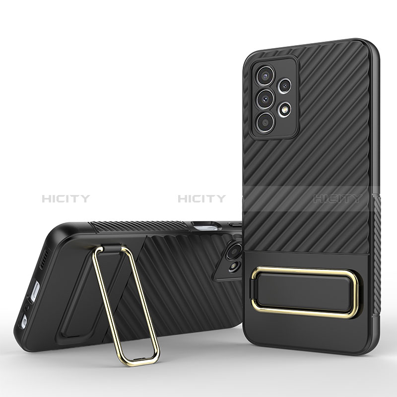 Coque Ultra Fine Silicone Souple Housse Etui avec Support KC1 pour Samsung Galaxy A13 4G Noir Plus