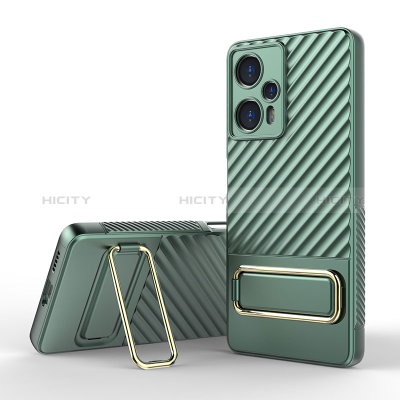 Coque Ultra Fine Silicone Souple Housse Etui avec Support KC1 pour Xiaomi Poco F5 5G Vert Plus