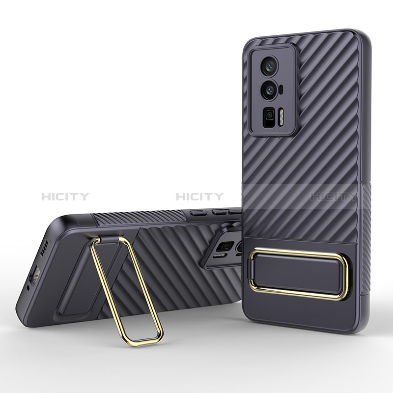 Coque Ultra Fine Silicone Souple Housse Etui avec Support KC1 pour Xiaomi Poco F5 Pro 5G Violet Clair Plus