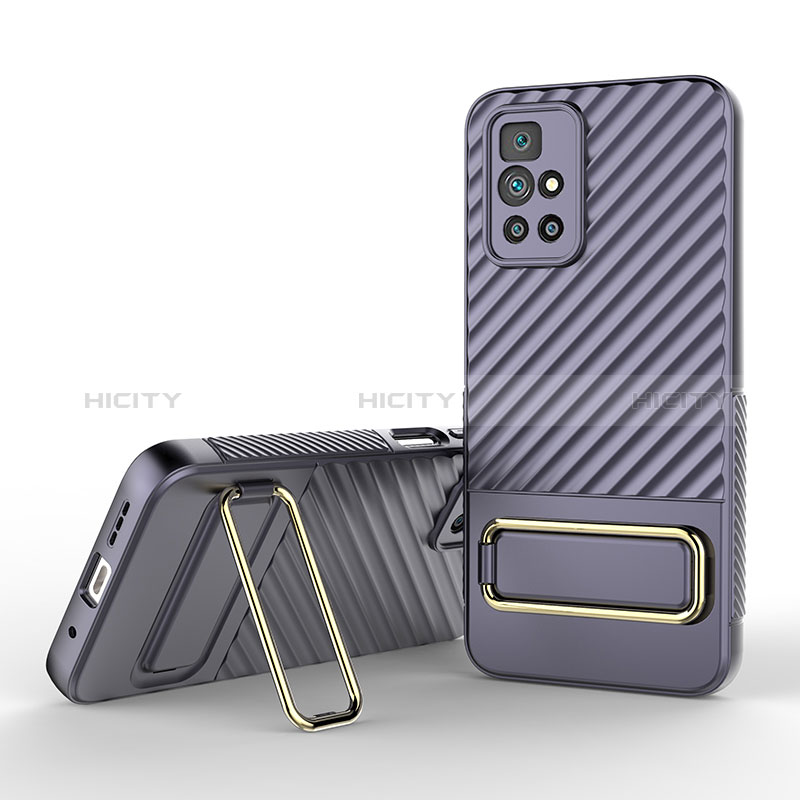 Coque Ultra Fine Silicone Souple Housse Etui avec Support KC1 pour Xiaomi Redmi 10 Prime Violet Clair Plus