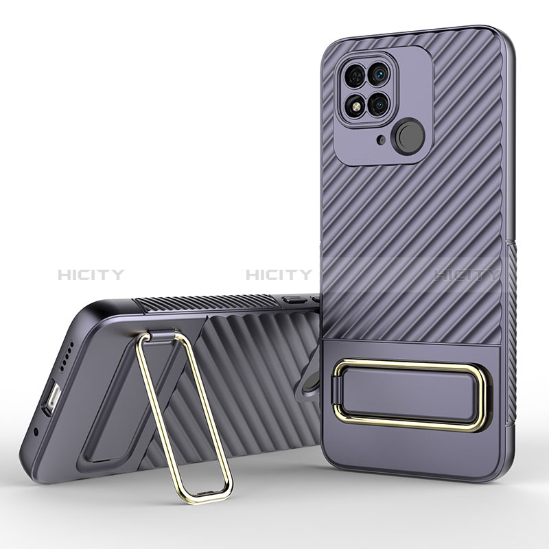 Coque Ultra Fine Silicone Souple Housse Etui avec Support KC1 pour Xiaomi Redmi 10C 4G Violet Clair Plus