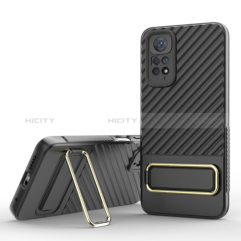 Coque Ultra Fine Silicone Souple Housse Etui avec Support KC1 pour Xiaomi Redmi Note 11 4G (2022) Noir Plus