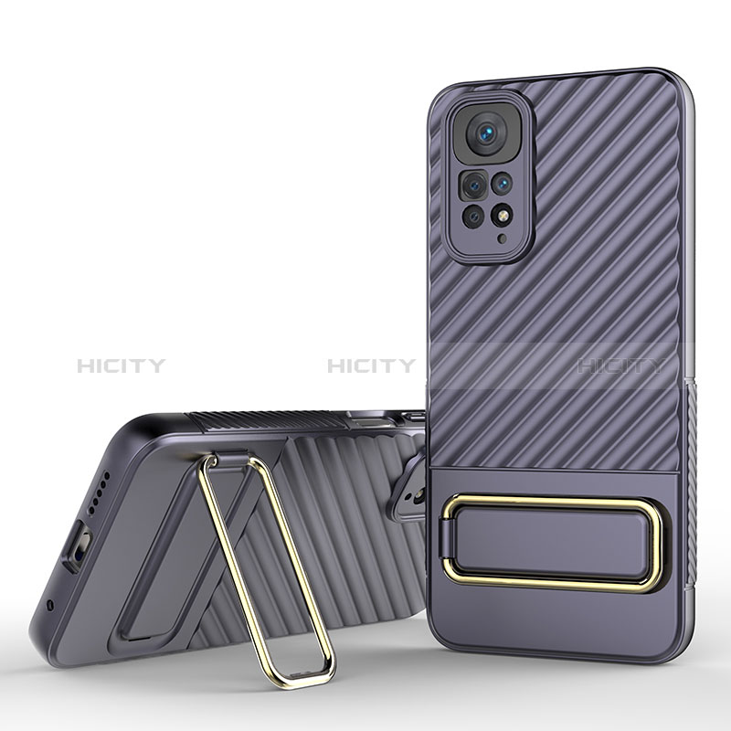 Coque Ultra Fine Silicone Souple Housse Etui avec Support KC1 pour Xiaomi Redmi Note 11 4G (2022) Violet Clair Plus