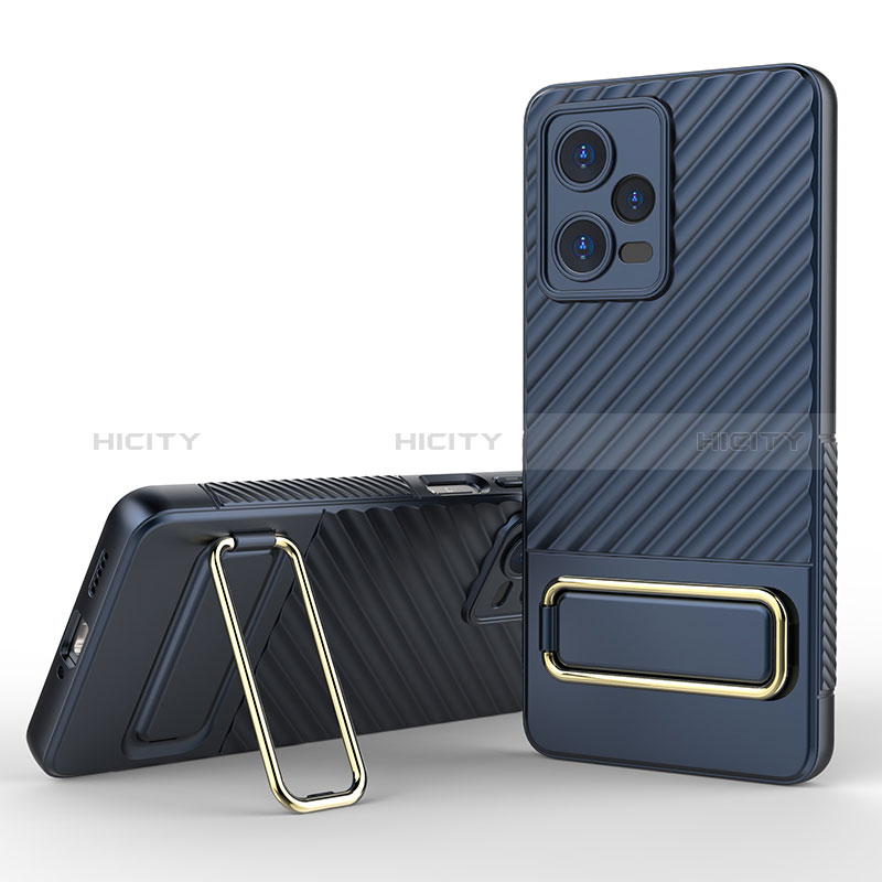 Coque Ultra Fine Silicone Souple Housse Etui avec Support KC1 pour Xiaomi Redmi Note 12 Pro 5G Bleu Plus