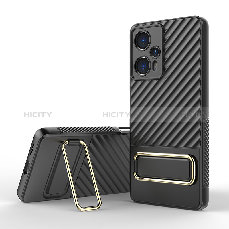 Coque Ultra Fine Silicone Souple Housse Etui avec Support KC1 pour Xiaomi Redmi Note 12 Turbo 5G Noir Plus