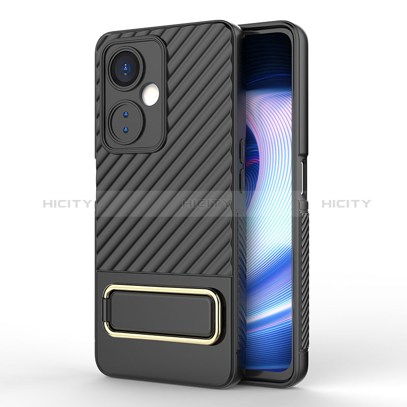 Coque Ultra Fine Silicone Souple Housse Etui avec Support KC2 pour OnePlus Nord CE 3 Lite 5G Noir Plus