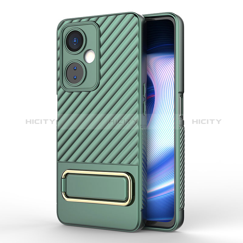 Coque Ultra Fine Silicone Souple Housse Etui avec Support KC2 pour OnePlus Nord CE 3 Lite 5G Vert Plus