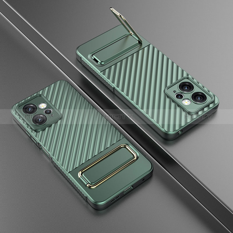 Coque Ultra Fine Silicone Souple Housse Etui avec Support KC2 pour Xiaomi Redmi Note 12 4G Vert Plus