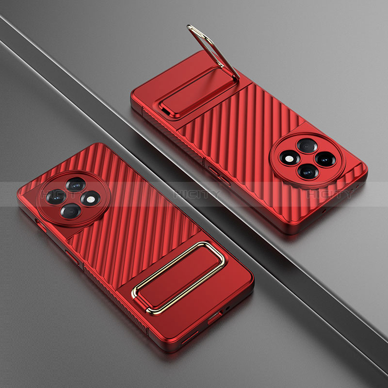 Coque Ultra Fine Silicone Souple Housse Etui avec Support KC3 pour OnePlus 11R 5G Rouge Plus