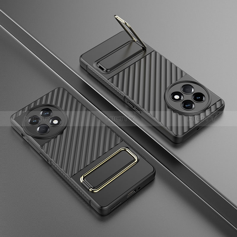 Coque Ultra Fine Silicone Souple Housse Etui avec Support KC3 pour OnePlus Ace 2 5G Noir Plus